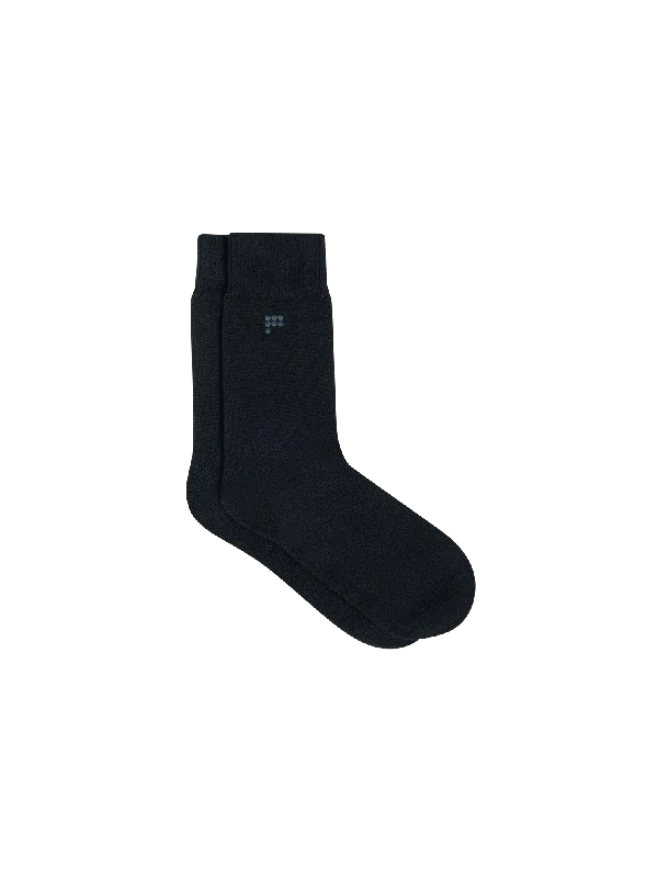 Women's High-Neck BlouseRecycled Cashmere Socks—black