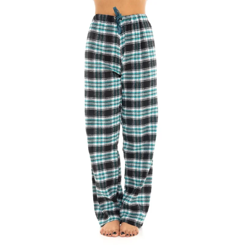 women's pajamas for those who seek cozy, all-night comfortTeal Flannel Lounge Pants