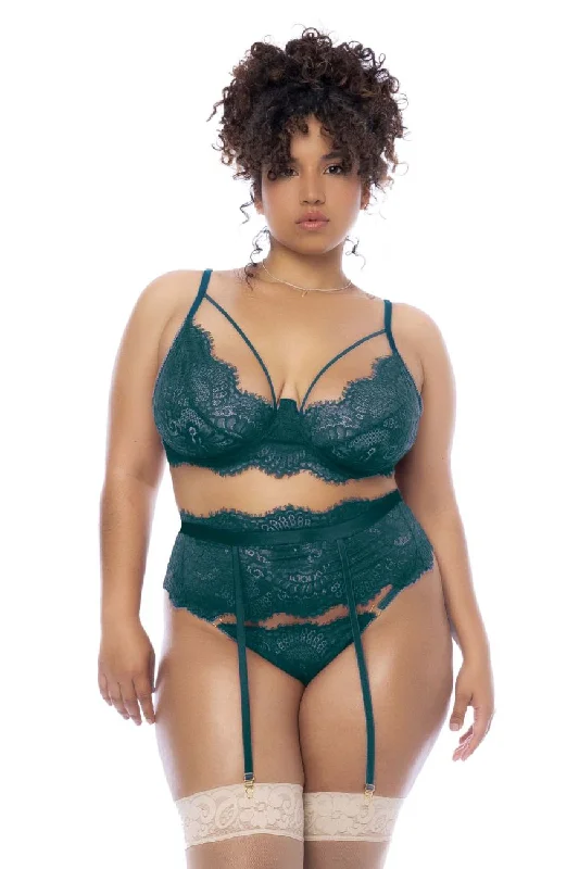 women's pajamas for movie nightsplus-size sticky bra for dressesMapale 8866X Three Piece Set Color Sea Green