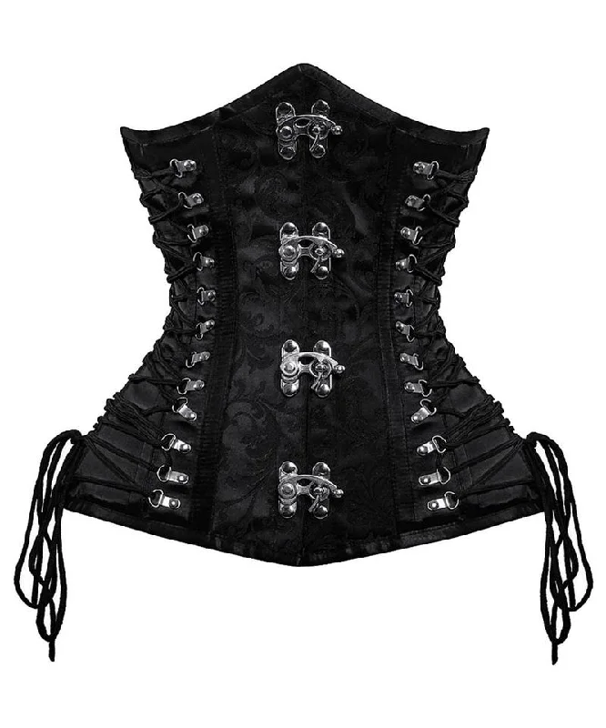 women's pajamas with a subtle shimmeropen-bust shapewear with underwire supportMyles Criss Cross Underbust Gothic Corset