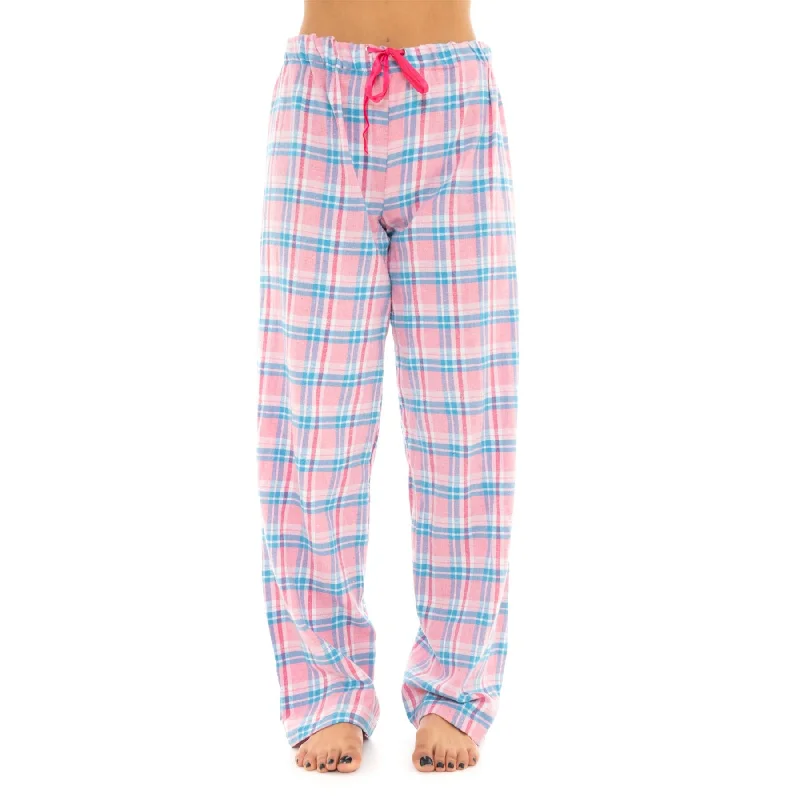 women's cotton pajama setsPink/Blue Flannel Lounge Pants