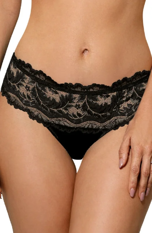 women's pajamas for lounging around the houselightweight silk panties with a floral lace trimRoza Sefia Brief