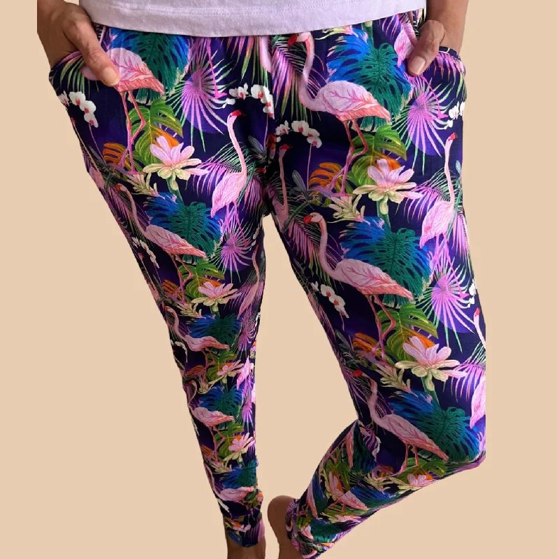 women's pajama sets with matching robesWomen Pajama Pants - Neon Flamingo