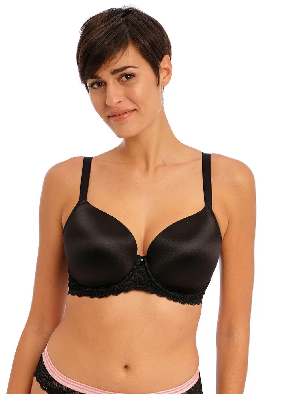 women's pajamas for travelmastectomy form-fitting braFreya Offbeat Moulded Demi Bra Black