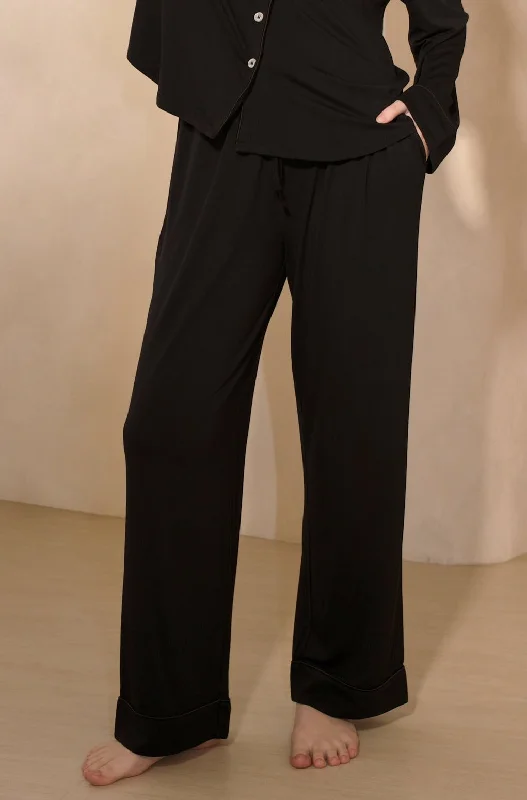 women's pajamas made from organic cottonSignature Long Pyjamas Pants in Noir