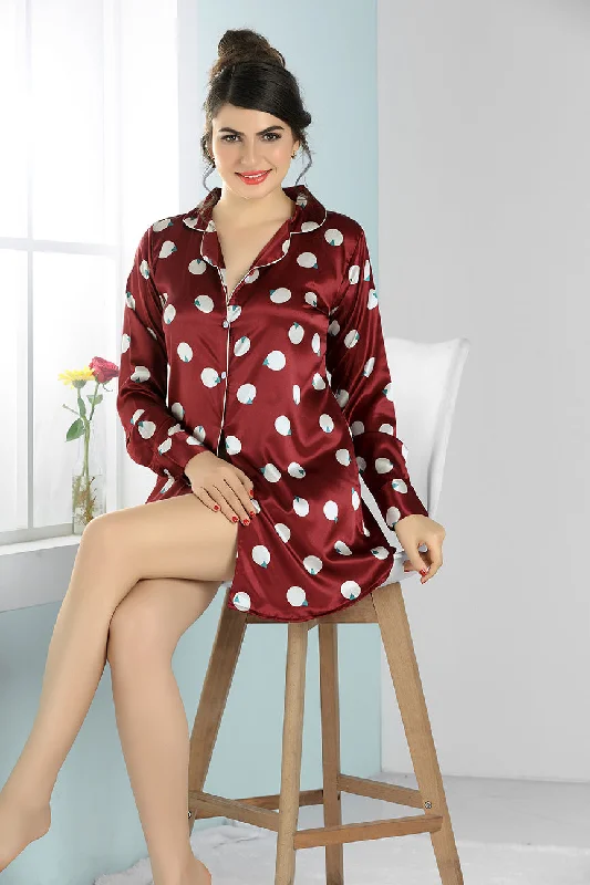 women's pajamas with a whimsical charmSkkinvalue’s Premium Satin Night Shirt for women