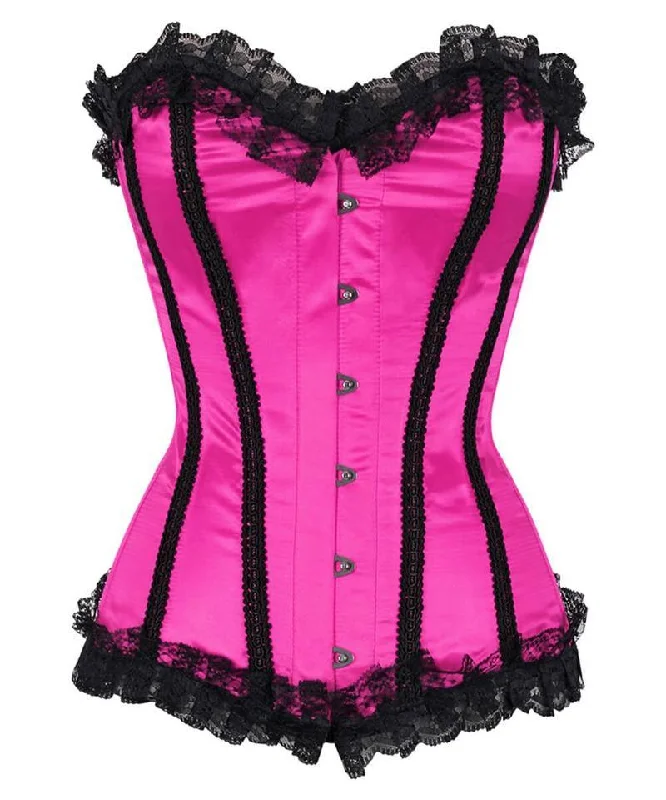 women's pajamas for a good night's sleepfull-body suit with built-in bra for supportLydia Burlesque Magenta Steel Boned Corset