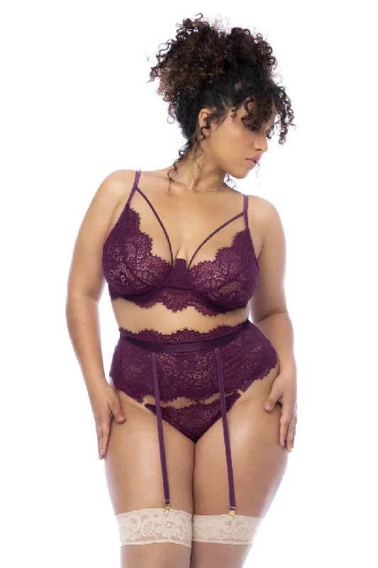 women's pajamas for those who seek ultimate relaxationplus-size demi-cup bra with lace overlayMapale 8866X Three Piece Set Color Wine