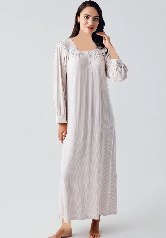 women's pajamas for those who cherish their bedtime routinesMaternal Long Sleeve Long Nighty