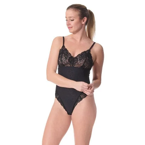 women's pajamas with a timeless appealhigh-waisted shapewear shorts with lace trimArianne Stacy Bodysuit