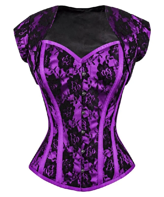 women's pajamas with a charming, vintage aestheticseamless body brief with lace edges for a lingerie lookNainsey Overbust Corset with Bolero Jacket