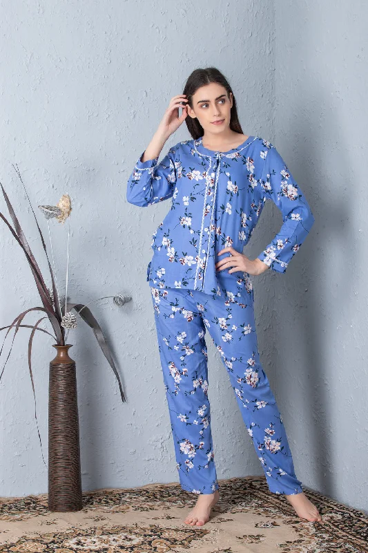 women's pajamas with a classic designClassic Rayon Button Down Night suit