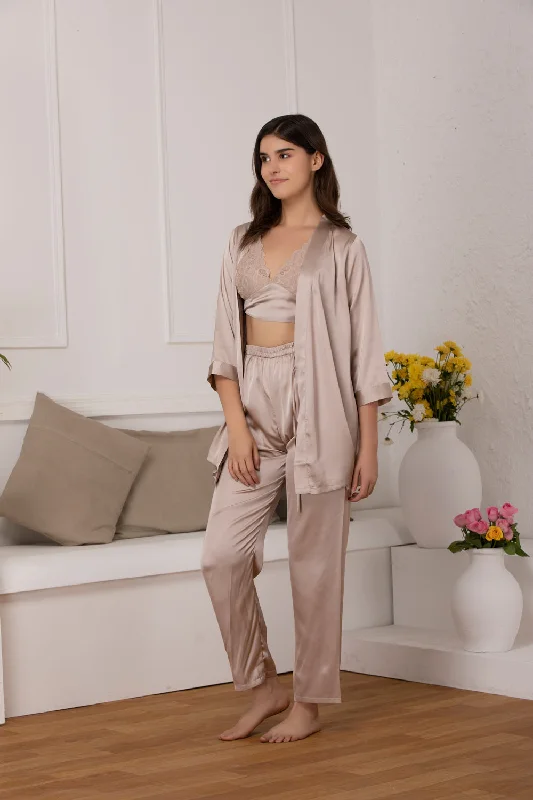 women's pajamas designed for sleepSatin crop top Night suit